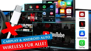 WIRELESS Apple Carplay / Android Auto nachrüsten! Netflix, YouTube & Screen Mirroring möglich!