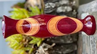 Woodturning Purpleheart w/oak Vase