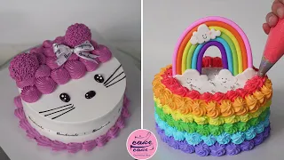 Amazing Rainbow Cake Tutorials Step By Step | Cute Cat Cake Design Video | Part 692