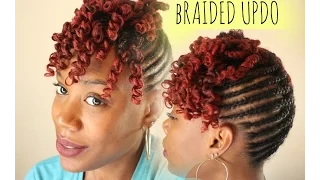 NATURAL HAIR | BRAIDED UPDO WITH CURLY BANG