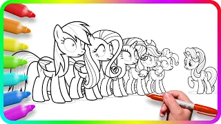 Coloring Pages MY LITTLE PONY. Simple and Easy Drawing Tutorial Art. How to color My Little Pony