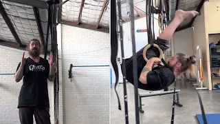 How to forward roll on the gymnastic rings