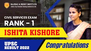 Ishita Kishore All India Rank 1 IAS Topper | UPSC Result 2022 | Vajirao & Reddy Institute