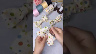 Dot ribbon handmade diy hair bow tutorial