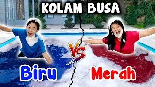 SELUNCURAN & BERENANG DI KOLAM BUSA MERAH VS BIRU !! Drama Lucu | CnX Adventurers