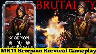 MK11 Scorpion Survival Mode Elder Tower Gameplay MK Mobile | MK11 Team