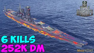 World of WarShips | Musashi | 6 KILLS | 252K Damage - Replay Gameplay 4K 60 fps