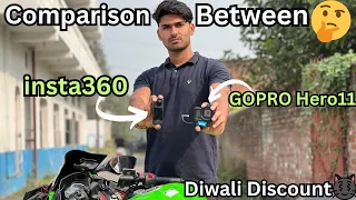 Insta360 X3 VS GOPRO HERO11😍Which one should you buy for motovloging🤔💸||comparison video||