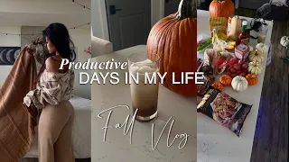 productive FALL VLOG | my mini pumpkin patch. trader joes haul. overthinking chats. cook with me