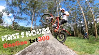 GasGas txt 300 trial bike. First 5 hours beginner rider.