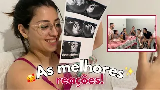 REAÇÕES DA FAMÍLIA E AMIGOS COM A GRAVIDEZ! #BabyDuDé 🤰🏻✨