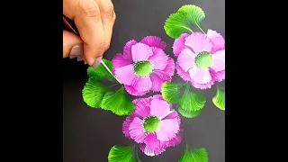 💜💥 AWESOME Brush Strokes Flower Painting #shortvideo