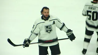 Drew Doughty during pre-game warm-up at the Kings @ Senators hockey game