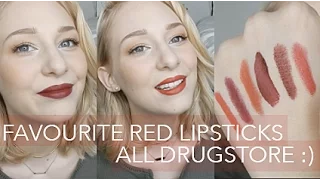 BEST RED LIPSTICKS |  FAIR SKIN | ALL DRUGSTORE