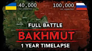 Battle for Bakhmut Map - 1 Year Timelapse [05/2022 - 05/2023]
