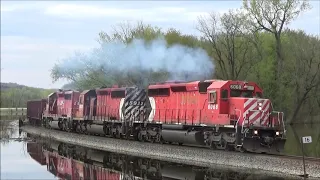 Chasing CP sd40 2 trio Bellevue Clinton Iowa May 2019