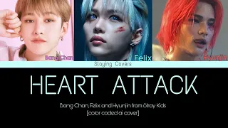 CHAN, FELIX AND HYUNJIN FROM (STRAY KIDS) HEART ATTACK AI COVER BY DEMI LOVATO