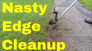 Overgrown Lawn Edging FIXED with Cheater Edge, String Trimmer and Stick Edger