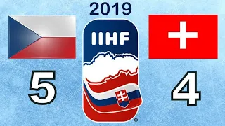 MS v hokeji 2019 Česko - Švýcarsko 5 : 4 sestřih