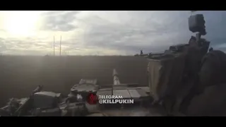 Ukraine war, Ukrainian T-64BV drives over a mine while assaulting a Russian position