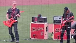 Metallica performs the Star Spangled Banner at the San Francisco Giants May 6, 2016