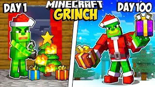 I Survived 100 Days as the GRINCH in Minecraft