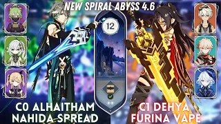 C0 Alhaitham Spread & C1 Dehya Furina Hyper | Spiral Abyss 4.6 Floor 12 - 9⭐