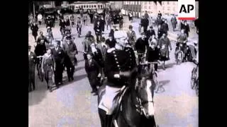 King of Denmark Rides Through Copenhagen Streets