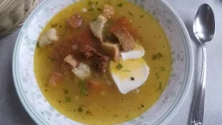 Суп гороховый/с копчеными ребрышками/pea soup with smoked pork ribs