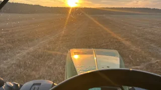 Combine caught on fire