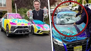 My R8 Windshield Was SMASHED! (Spray Paint PRANK Gone Wrong)