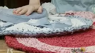 CraftSanity on TV: Crocheting Rag Rugs From Recycled Cotton Bed Linens