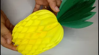 HOW TO MAKE PAPER PINEAPPLE CRAFTS AT HOME