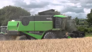 Harvest 2015 Deutz Fahr 6090 HTS Combine Harvester cutting Winter Barley
