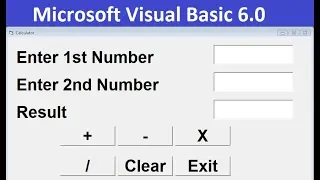 Calculator Program in Visual Basic 6.0 using Text box, Command Button and  Label