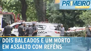 Assalto com reféns em bairro nobre termina com baleados e suspeito morto|Primeiro Impacto (20/02/24)