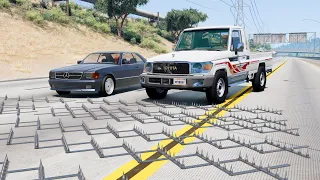 Spike Strip High Speed Crashes #26 | BeamNG Drive