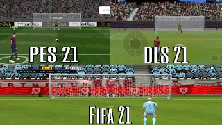 Fifa Football vs PES 21 vs DLS 21 | Penalty Comparison