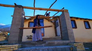 nomadic house construction: Putting the Wood on the Canopy in Front of the House Thanks to Abulfazl