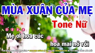 Karaoke Mùa Xuân Của Mẹ - Tone Nữ Nhạc Sống Dễ Hát | Huỳnh Lê