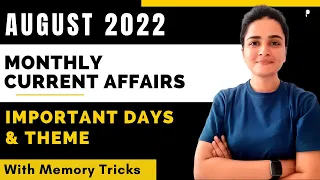 August 2022 Important Days & Theme | Monthly Current Affairs 2022 | With Mnemonics