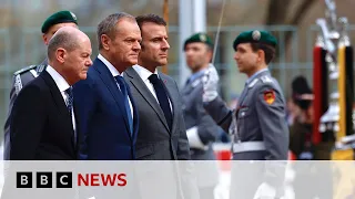 Germany France and Poland meet in Berlin over Ukraine | BBC News