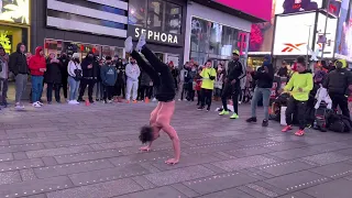 Stunning Acrobat at Times Square, NYC