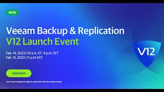 Veeam Backup & Replication V12 launch event vom 14.02.2023