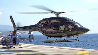Luxurious Bell 429 Heli Securite landing & take off at Monaco heliport | avgeek helicopter