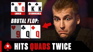 Russian Player Hits DOUBLE QUADS ♠️ PokerStars