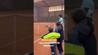 Like Rafa Nadal, 8-year-old Pablo plays each point like his life depends on it.