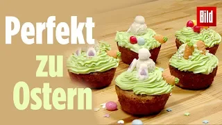 Carrot-Cake-Cupcake mit Hasen-Po - auch nach Ostern der Klopfer