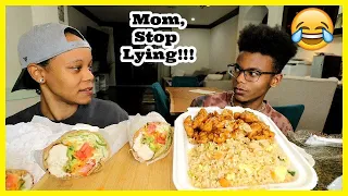 LYING IN FRONT OF MY SON TO GET HIS REACTION  MUKBANG PRANK!