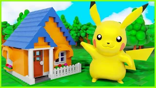 POKEMON Pikachu Displays How to Build a Lego Lodge House - Inspirational DIY Animation